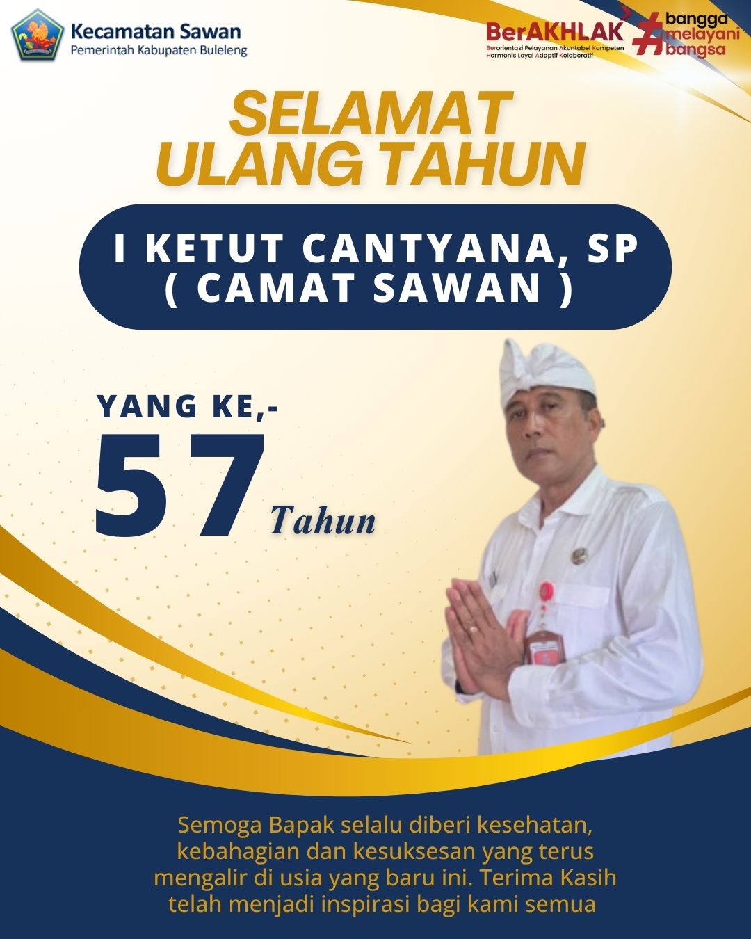 Selamat Ulang Tahun Bapak Camat Sawan 